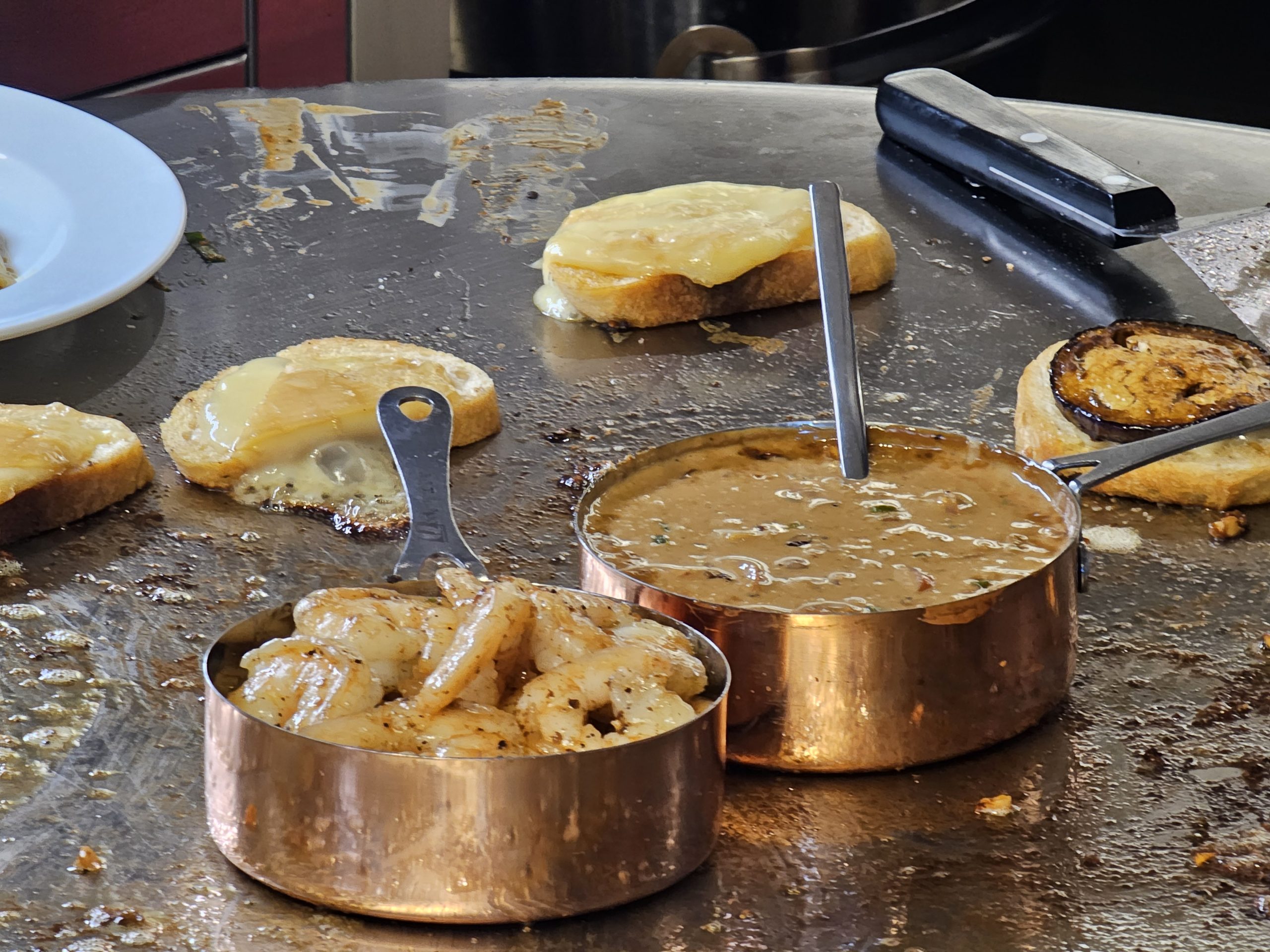 Showcooking – Gambas auf dem qookingtable